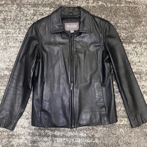 Wilsons Leather Black Military Jacket
